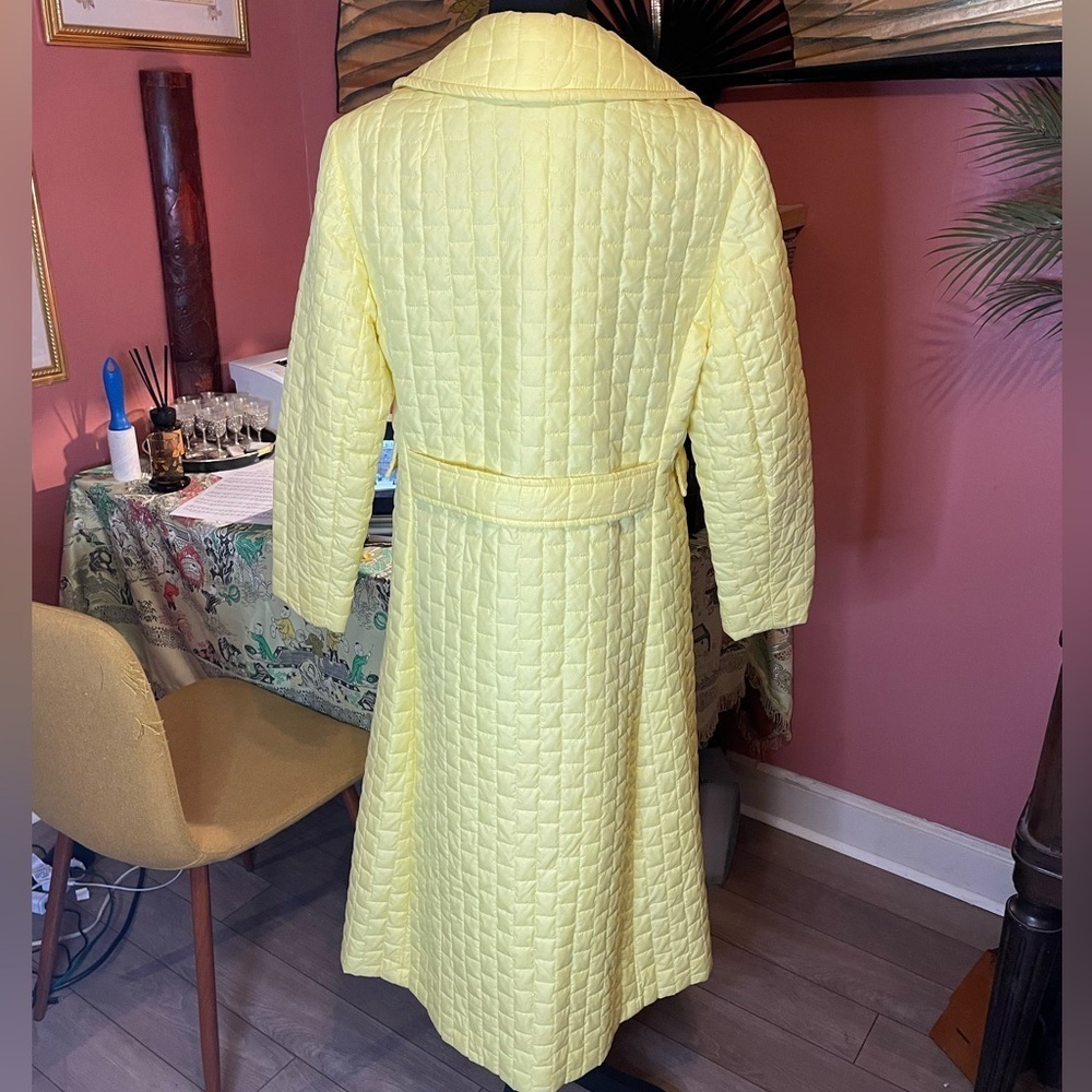 Vintage Mid century yellow puffer pea coat Fits like a small Label is Spindrift - Picture 4 of 7